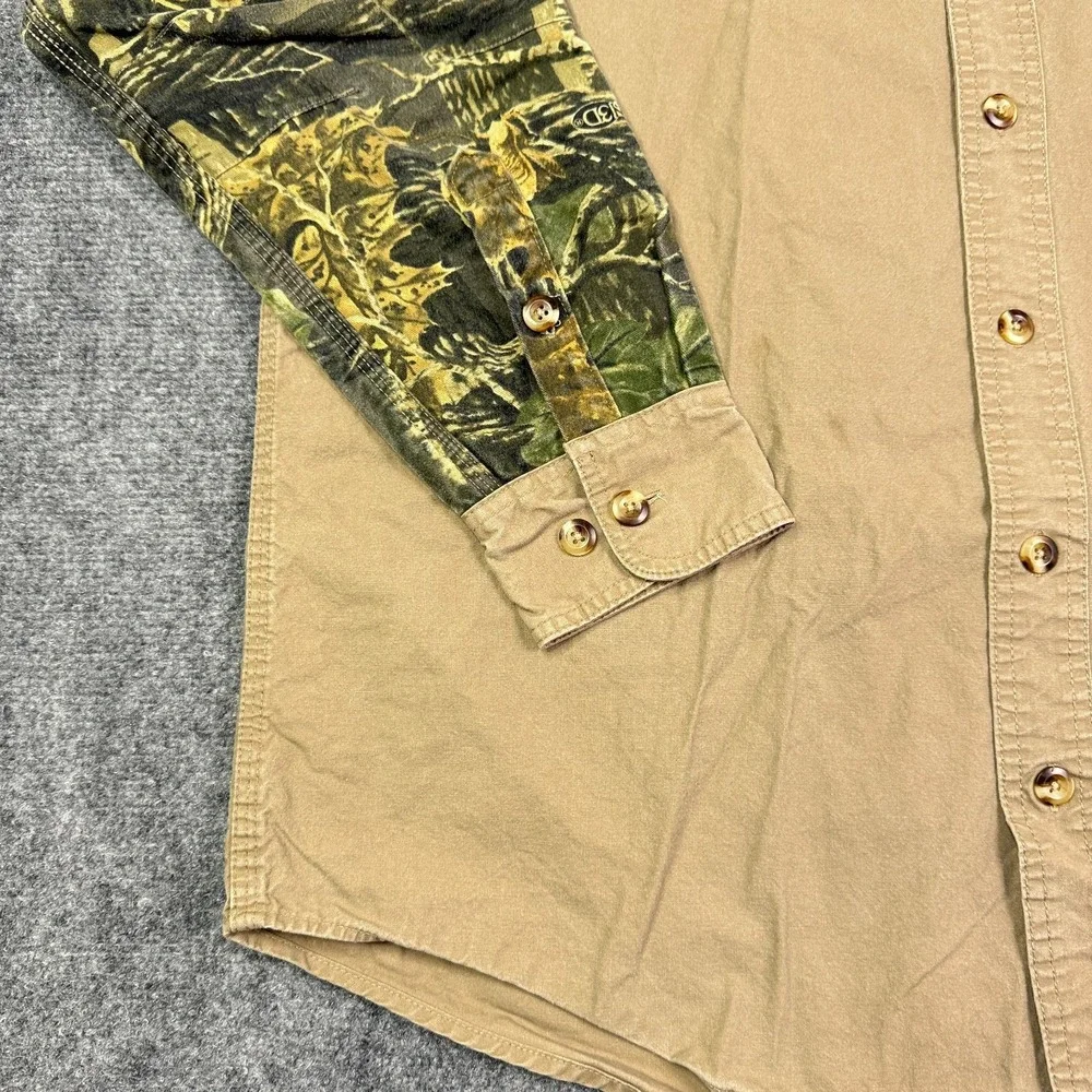 Cabelas Shooting Shirt Mens Large Seclusion 3D Camo Hunting Button Up SHOT